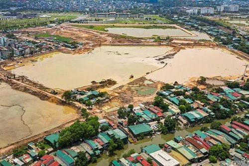 Hồ điều hòa Phú Đô tăng tốc trước mùa mưa ở Hà Nội