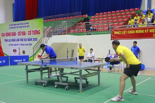 179 VĐV tham gia Giải bóng bàn, cờ vua, cờ tướng Lai Châu năm 2026