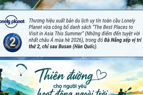 Đà Nẵng đứng Top 2 điểm đến châu Á mùa Hè 2026 của Lonely Planet