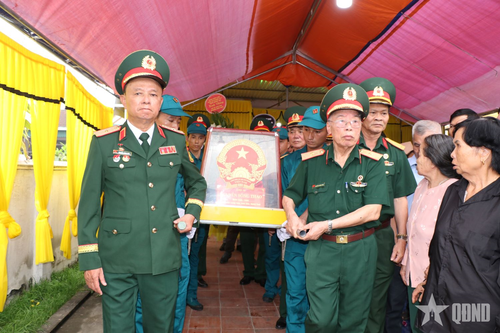 Nghệ An: Lễ truy điệu và an táng hài cốt Anh hùng Lực lượng vũ trang nhân dân Nguyễn Sông Thao