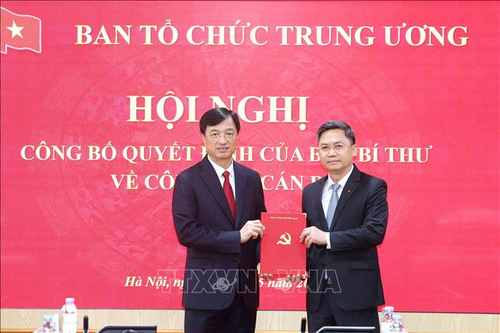 Đồng chí Hà Minh Hải giữ chức Phó trưởng ban Tổ chức Trung ương
