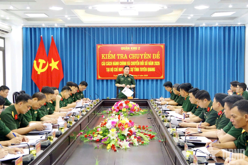 Quân khu 2 kiểm tra công tác cải cách hành chính, chuyển đổi số tại các đơn vị