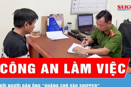 Công an làm việc với người đàn ông 'quăng chó vào shipper'