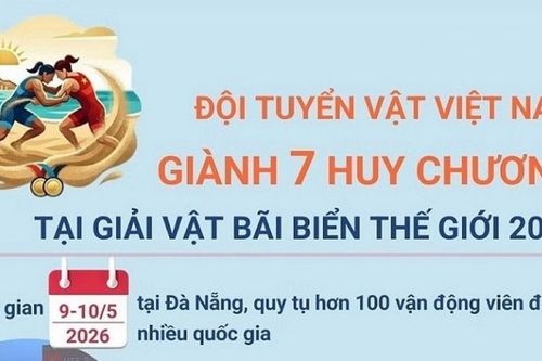 Đội tuyển vật bãi biển Việt Nam giành 7 huy chương tại giải thế giới