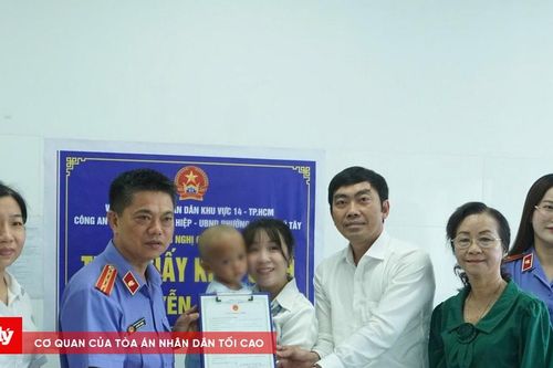 Trao giấy khai sinh cho bé trai 2 tuổi bị bạo hành