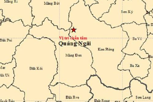 Liên tiếp xảy ra động đất ở 4 xã của Quảng Ngãi