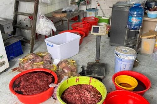 Triệt phá cơ sở sản xuất 65 tấn thịt bò giả, chứa hóa chất