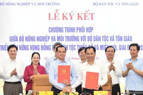 Ký kết chương trình phối hợp phát triển bền vững vùng đồng bào dân tộc thiểu số và miền núi