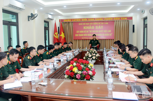 Khảo sát xây dựng Đề án 'Hỗ trợ giải quyết việc làm cho thanh niên hoàn thành nghĩa vụ quân sự' tại Lữ đoàn 490