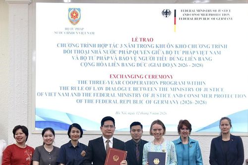 Việt Nam - Đức tiếp tục mở rộng hợp tác pháp luật, tư pháp giai đoạn 2026 - 2028