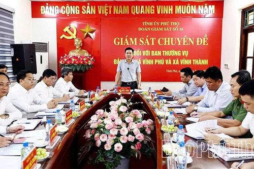 Giám sát chuyên đề đối với Ban Thường vụ Đảng ủy các xã Vĩnh Phú, Vĩnh Thành