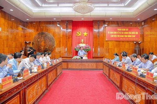 Đoàn giám sát Ủy ban Kinh tế và Tài chính của Quốc hội làm việc với tỉnh Đồng Tháp