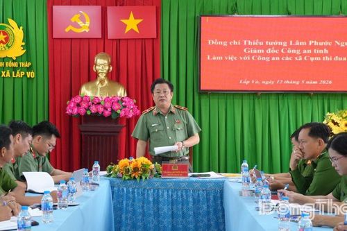 Giám đốc Công an tỉnh Đồng Tháp làm việc với Công an 9 xã thuộc Cụm thi đua số 7