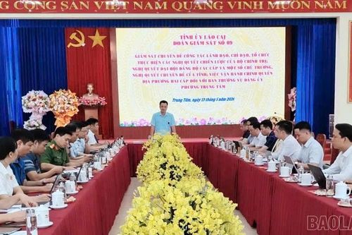 Đoàn giám sát số 09 của Ban Thường vụ Tỉnh ủy làm việc với Đảng ủy phường Trung Tâm