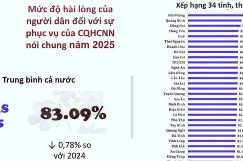Hải Phòng, Quảng Ninh, Đồng Nai đứng đầu bảng Chỉ số hài lòng của người dân