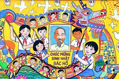 Xã Vật Lại tổ chức cuộc thi vẽ tranh 'Bác Hồ với thiếu nhi'