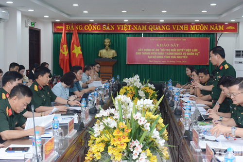 Khảo sát xây dựng Đề án 'Hỗ trợ giải quyết việc làm cho thanh niên hoàn thành nghĩa vụ quân sự' tại Bộ CHQS tỉnh Thái Nguyên