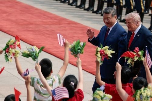 Long trọng lễ đón Tổng thống Mỹ Donald Trump tại Trung Quốc