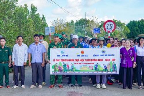 Tân Ân ra quân xây dựng hơn 7 km tuyến đường xanh - sạch - đẹp