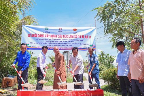 Tỉnh đoàn Cà Mau kết nối, vận động xây dựng 2 cầu nông thôn
