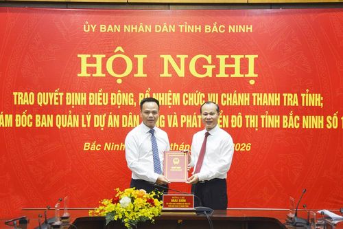 Bắc Ninh: Bổ nhiệm Chánh Thanh tra tỉnh, Giám đốc Ban Quản lý dự án Dân dụng và Phát triển đô thị