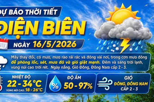 Bản tin Dự báo thời tiết ngày 16/5/2026