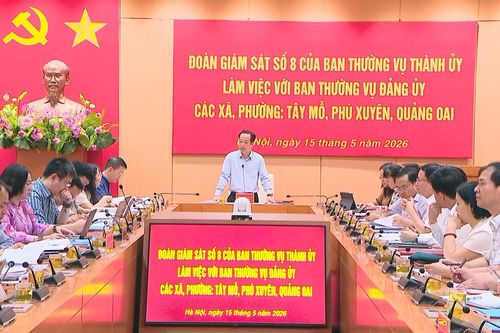 Đoàn giám sát số 8 của Ban Thường vụ Thành ủy Hà Nội làm việc với 3 xã, phường