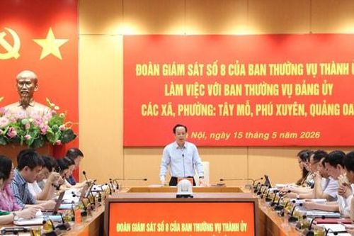 Đoàn giám sát của Ban Thường vụ Thành ủy Hà Nội làm việc với 3 xã, phường