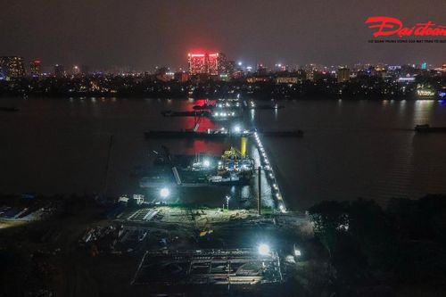 Các dự án cầu vượt sông Hồng tăng tốc thi công chạy đua với mùa mưa