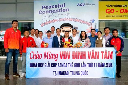 Quảng Ngãi đón nhà vô địch Sanda World Cup 2026 Đinh Văn Tâm