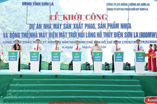 Khởi công xây dựng Nhà máy sản xuất phao, sản phẩm nhựa và động thổ Dự án điện mặt trời nổi lòng hồ thủy điện Sơn La