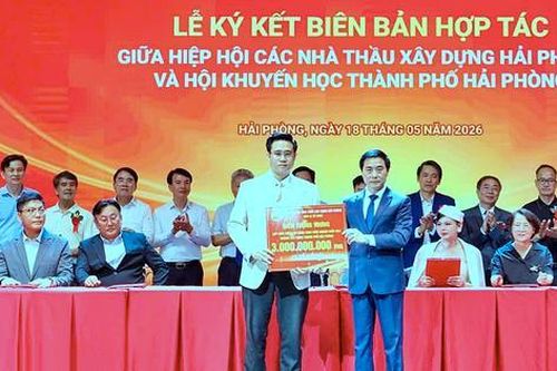 Hội Khuyến học và Hiệp hội nhà thầu xây dựng Hải Phòng ra mắt chương trình 'Ươm mầm tài năng'