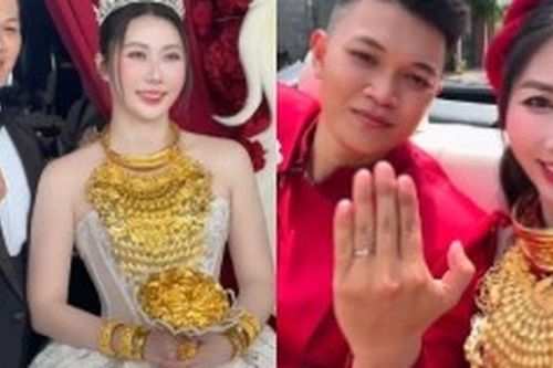 Cô dâu Bến Tre gây chấn động mạng xã hội với bó hoa cưới bằng vàng, danh tính thật sự gây bất ngờ
