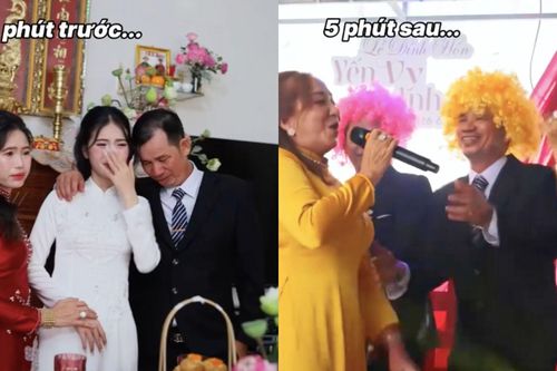 Clip bố cô dâu vừa mới khóc sụt sùi đã 'quẩy cực sung' gây bão mạng xã hội