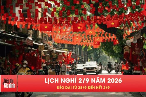 Nghỉ lễ 2/9/2026 kéo dài 5 ngày nhờ hoán đổi lịch làm việc