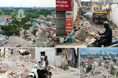 Toàn cảnh tháo dỡ các công trình phục vụ thi công đại lộ 10 làn xe Tây Thăng Long