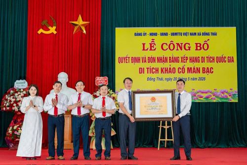 Ninh Bình: Đón nhận Bằng xếp hạng di tích quốc gia Di tích khảo cổ Mán Bạc