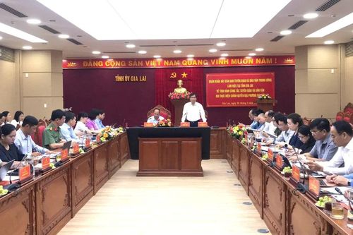 Đoàn khảo sát của Ban Tuyên giáo và Dân vận Trung ương làm việc với tỉnh Gia Lai