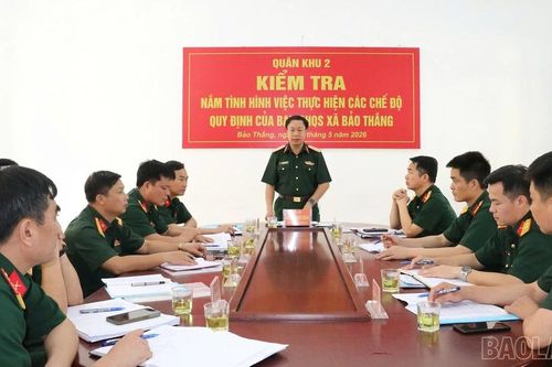 Quân khu 2 kiểm tra nắm tình hình việc thực hiện các chế độ quy định của Ban CHQS xã Bảo Thắng