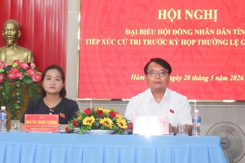 Phó Bí thư Thường trực Tỉnh ủy Đặng Hồng Sỹ tiếp xúc cử tri phường Hàm Thắng