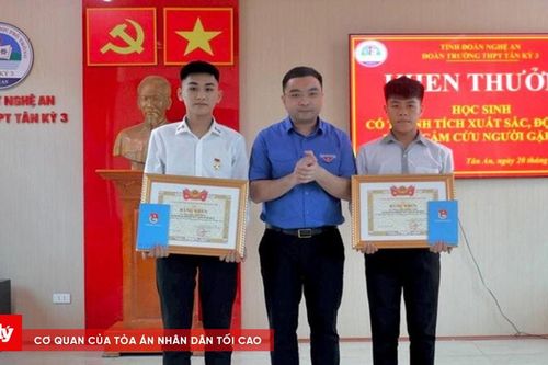 Tặng Huy hiệu 'Tuổi trẻ dũng cảm' cho hai học sinh quên mình cứu người