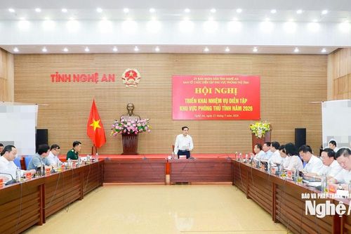 Chủ tịch UBND tỉnh Nghệ An chủ trì họp Ban Tổ chức diễn tập Khu vực phòng thủ tỉnh năm 2026