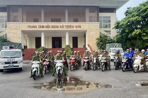 Xã Triệu Sơn ra quân triển khai cao điểm bảo đảm trật tự công cộng, TTATGT