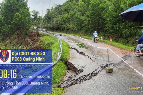 Một số tuyến đường ở Quảng Ninh tạm cấm lưu thông do mưa lớn, sạt lở