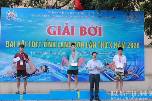 Trao 11 bộ huy chương tại Giải bơi Đại hội Thể dục thể thao tỉnh Lạng Sơn lần thứ X