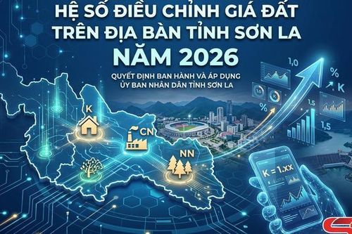 Hệ số điều chỉnh giá đất trên địa bàn tỉnh Sơn La năm 2026