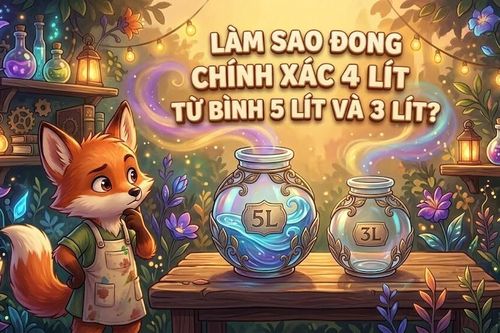 Câu đố: Chỉ dùng bình 5 lít và 3 lít, làm sao đong đúng 4 lít nước?