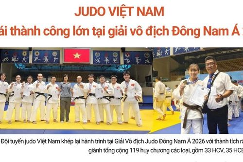 Judo Việt Nam gặt hái thành công lớn tại giải vô địch Đông Nam Á 2026