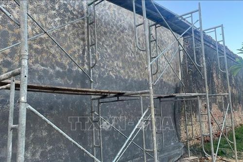 Màu bức tường Hoàng Thành Huế phục hồi, sẽ tương đồng với nguyên bản