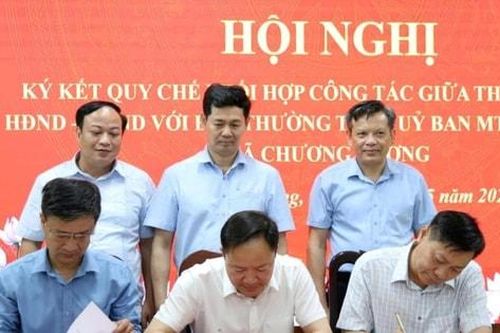 Xã Chương Dương ký kết quy chế phối hợp công tác giữa HĐND, UBND và MTTQ Việt Nam xã